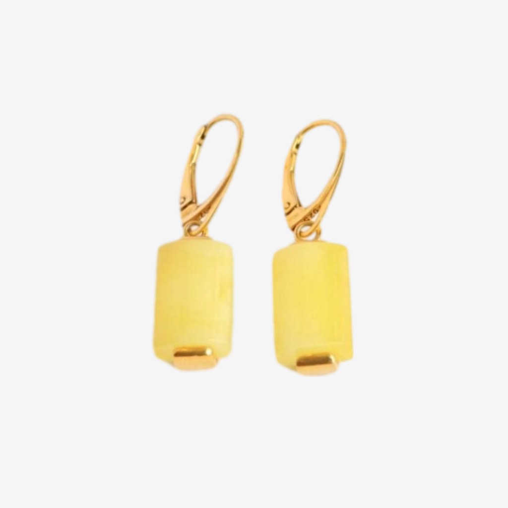 14k Gold Plated Aleksander Gliwinski Designer Butterscotch Earrings