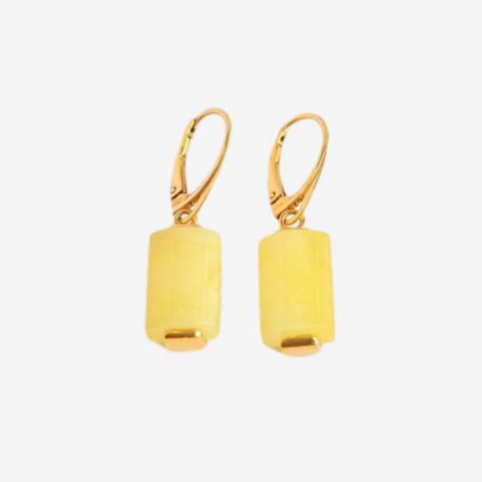 14k Gold Plated Aleksander Gliwinski Designer Butterscotch Earrings