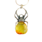 s925 necklace-Natural Baltic lemon amber black widow pendant necklace in 925 sterling silver.