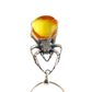 s925 necklace-Black widow pendant necklace with lemon amber in 925 sterling silver.