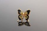 Gold Butterfly Ring| Genuine Baltic Amber| Adjustable Size| s925