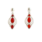Baltic Cherry Amber Victorian style dangle earrings in 925 sterling silver.