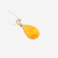 Natural Baltic Lemon Amber Pear Cut Pendant Necklace in 925 Sterling Silver