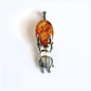 silver amber beetle pendant on a white background