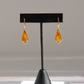 Cognac Baltic Amber Gold Dangle Earrings in Sterling Silver
