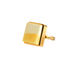 White Amber square cut ring in 14k gold-plated sterling silver.