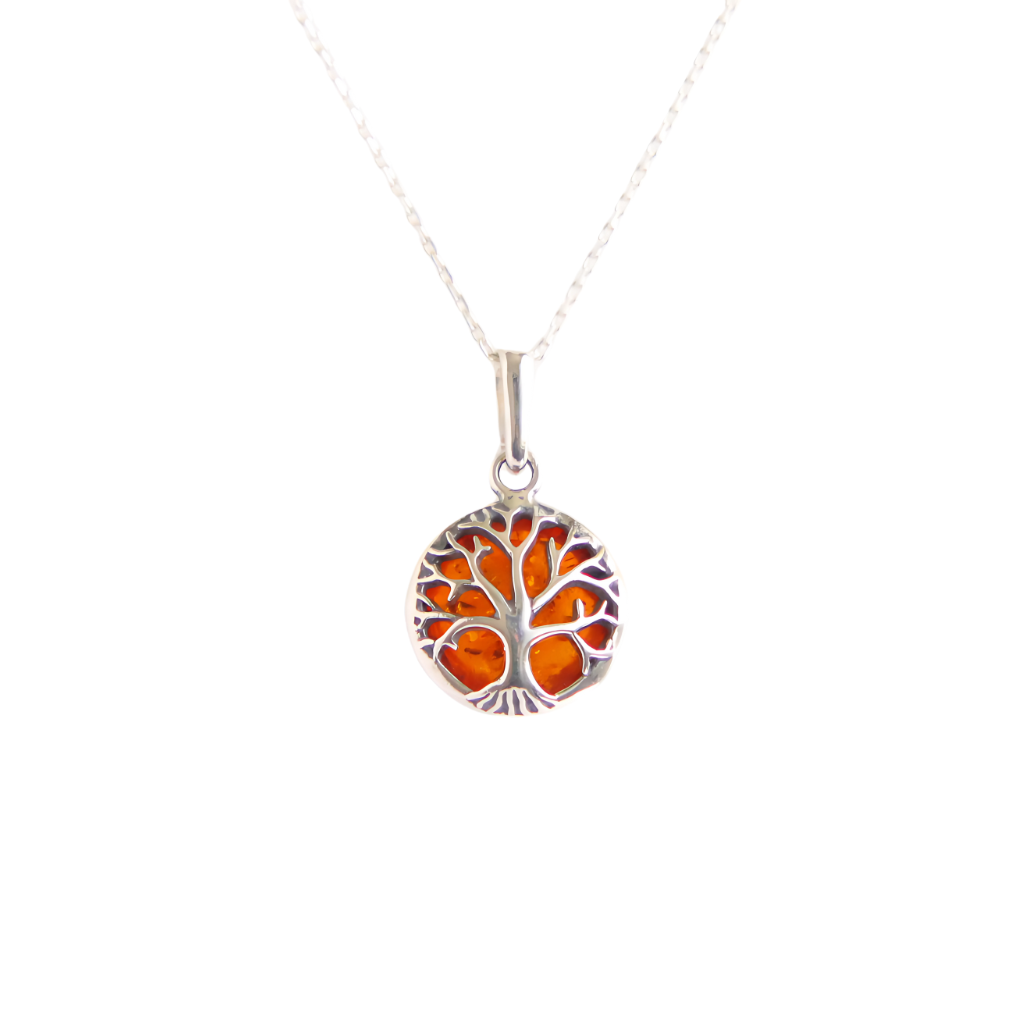 Sleepy Hallow Gothic Tree| Lemon Amber Necklace in 925 Sterling Silver