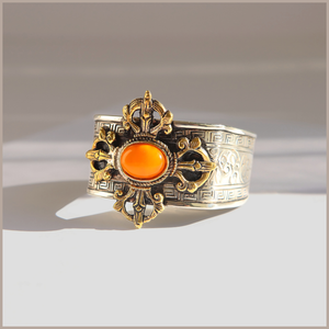 Antique Baltic Amber Cuff Bracelet in Sterling Silver