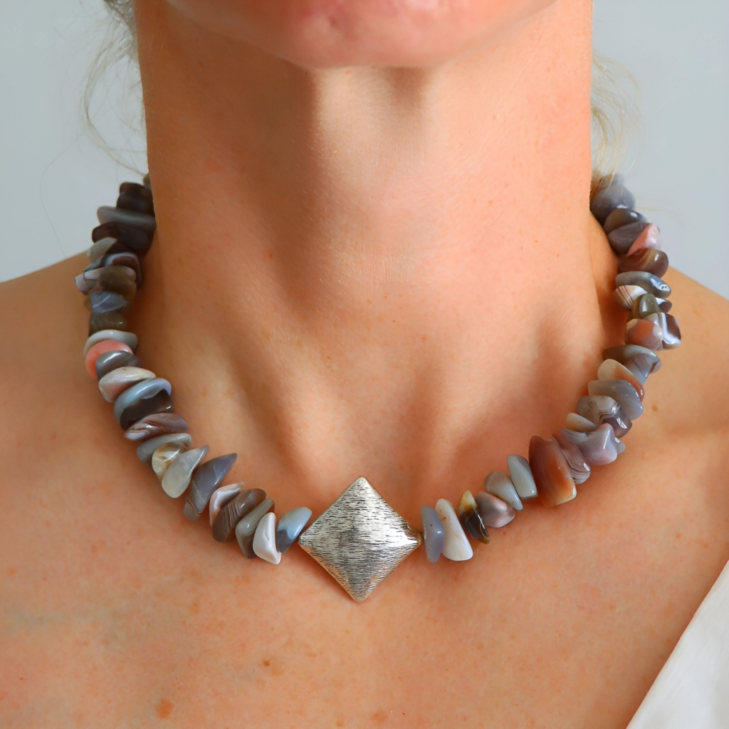 botswana agate necklace