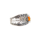 Natural Baltic Cognac Amber Brutalist Spider Cuff Bracelet in 925 Sterling Silver