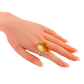 Natural Baltic Lemon Amber Ombre Adjustable Ring in 925 Sterling Silver