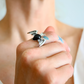 Amber Bat Ring – Baltic Cherry Amber Gothic Sterling Silver Jewelry