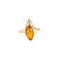 Gold Amber Ring with polished finish.