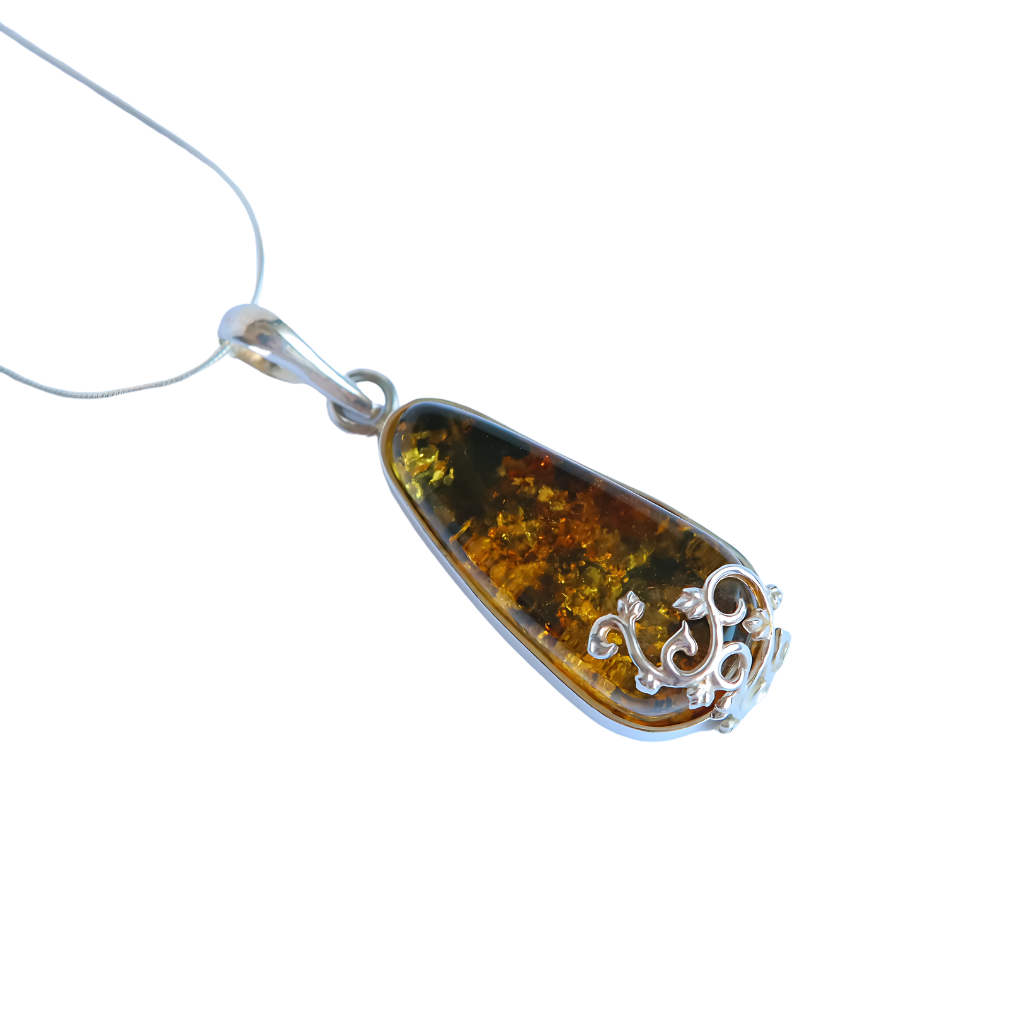 green baltic amber pendant