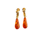 amber drop earrings-screw back