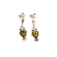 Baltic Green Amber owl earrings in 925 sterling silver.