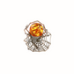 Natural Baltic Cognac Amber Adjustable Spider Statement Ring in 925 Sterling Silver