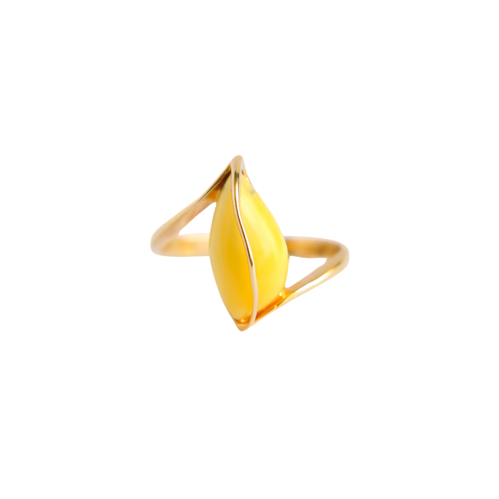 butterscotch amber ring front view