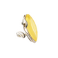 Natural Baltic lemon amber marquise cut sterling silver statement ring