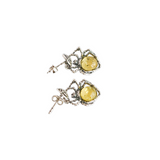 Baltic Amber Spider Earrings in 925 Sterling Silver