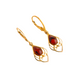 Baltic Cherry Amber earrings with Victorian-inspired filigree design in tarnished 14k gold-plated sterling silver.