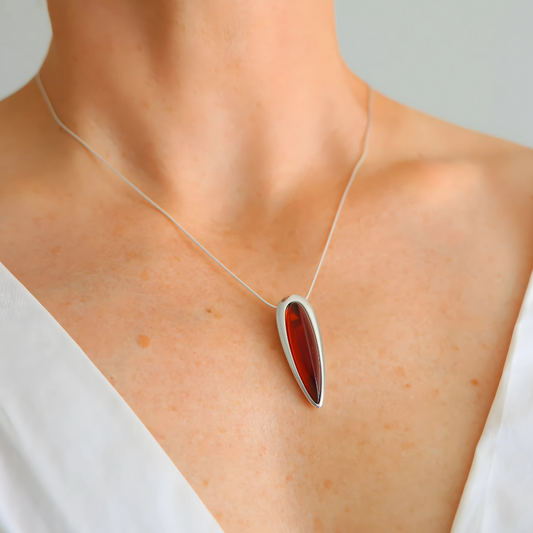 modern red gemstone necklace