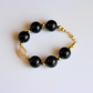 Baltic Cherry Amber Bracelet with Baroque Pearl  – 18k Gold Filled