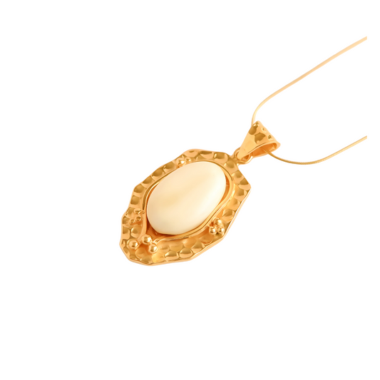 Natural Baltic Rare White Amber 14k Gold Plated Handmade Designer Necklace