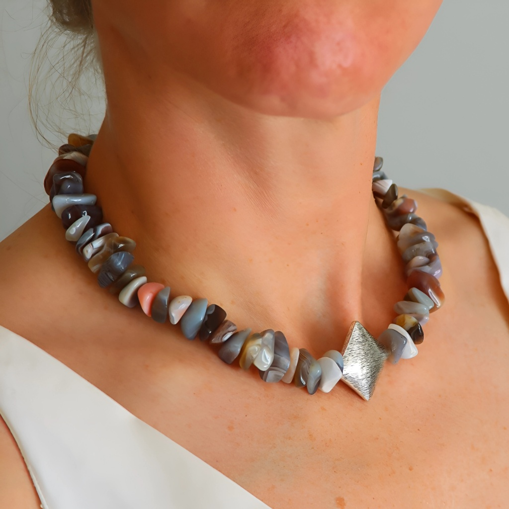 botswana agate necklace