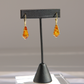 Cognac Baltic Amber Gold Dangle Earrings in Sterling Silver