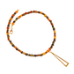 Natural Baltic amber and Hubei turquoise beaded necklace with gold-plated pendant, boho chic style.
