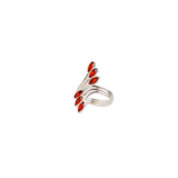 Baltic Amber Leaf Ring|Genuine Cognac Amber|925 Sterling Silver