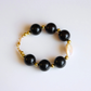 Baltic Cherry Amber Bracelet with Baroque Pearl  – 18k Gold Filled