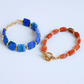 lapis bracelet and fire agate stackable. gold plated