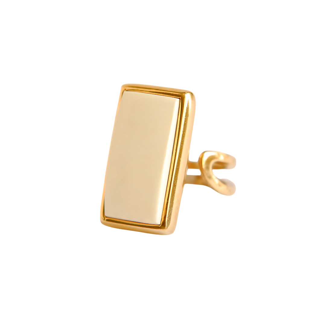 White Amber Ring – Baltic Bone Amber in 14k Gold Plated s925 Silver