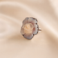 flower ring with a soft pink background