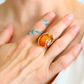 Baltic Amber Butterfly Ring | 14k Gold Plated Sterling Silver