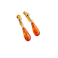 amber drop earrings-screw back