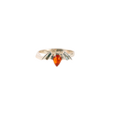 Baltic Amber Tiny Bat Ring in 925 Sterling Silver