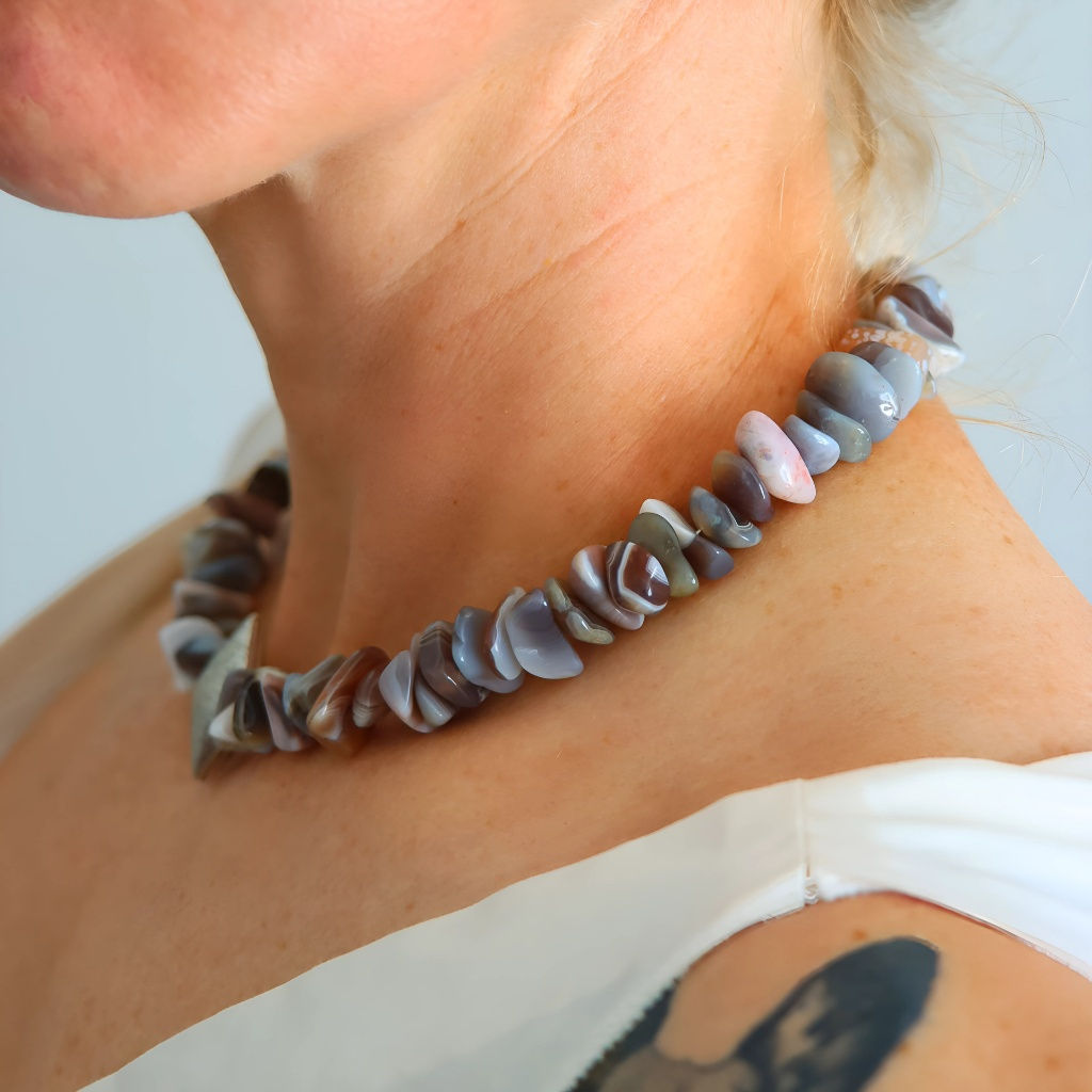 botswana agate necklace