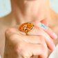 Baltic Amber Butterfly Ring | 14k Gold Plated Sterling Silver