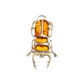 Baltic Amber Scarab Ring in Sterling Silver featuring cognac amber.