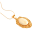 Natural Baltic Rare White Amber 14k Gold Plated Handmade Designer Necklace