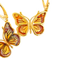 Genuine Baltic amber gold butterfly earrings in 14k gold plated s925.