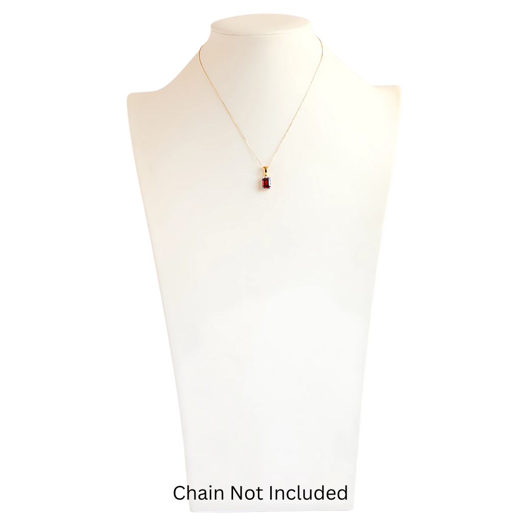 18k Gold Garnet and Fine Diamond Pendant (Pendant Only)