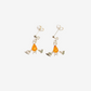 Baltic Amber Tiny Bat Dangle Earrings in 925 Sterling Silver