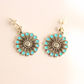 blue and silver earrings from flower jewelry set