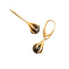 Gold Amber Earrings Baltic amber claw earrings in 14k gold-plated S925, featuring unique dangle design with cherry amber stone.