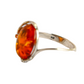 Baltic amber ring with cognac stone in 925 sterling silver, Victorian design.