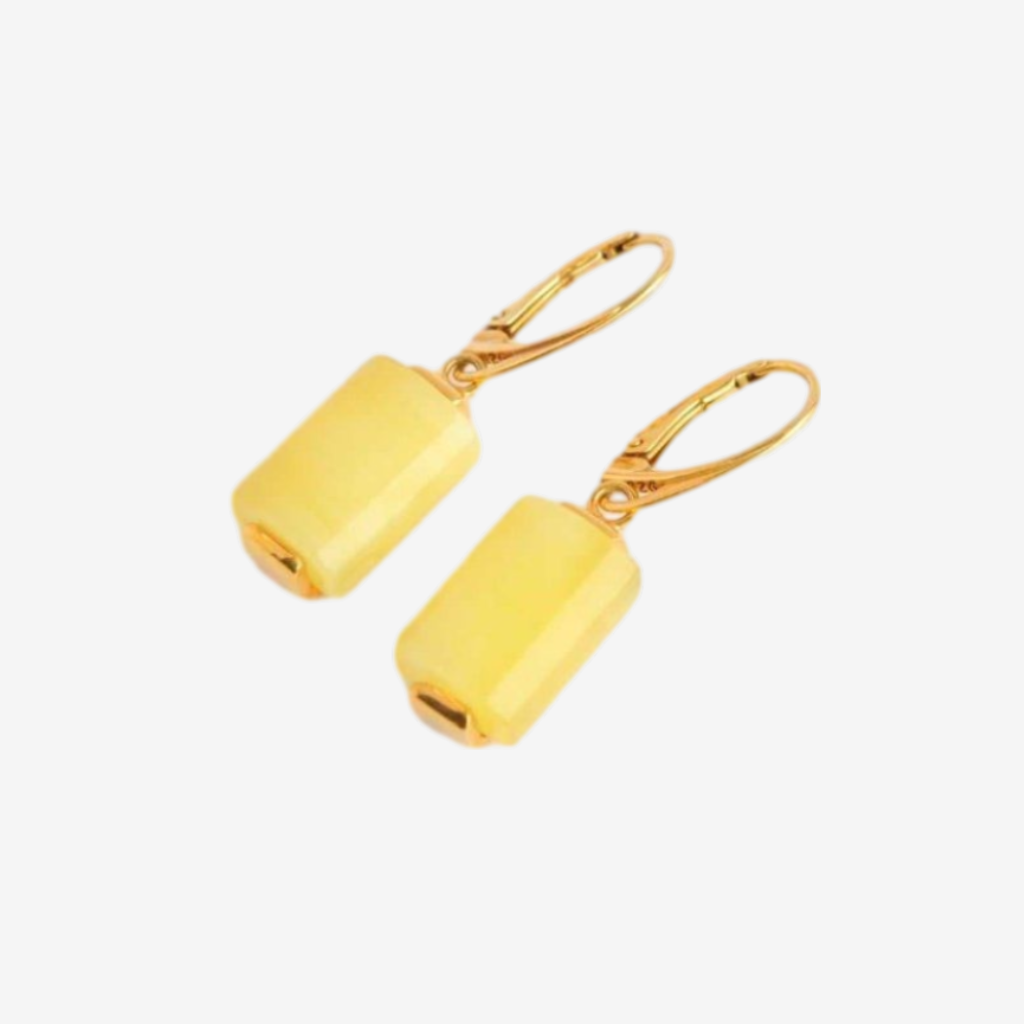 14k Gold Plated Aleksander Gliwinski Designer Butterscotch Earrings